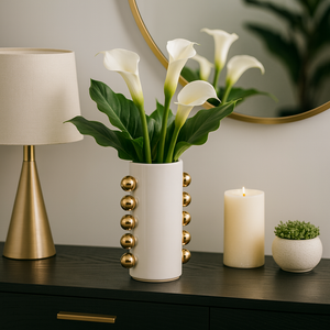 GARSONHAM WHITE VASE 10 (IN) 13
