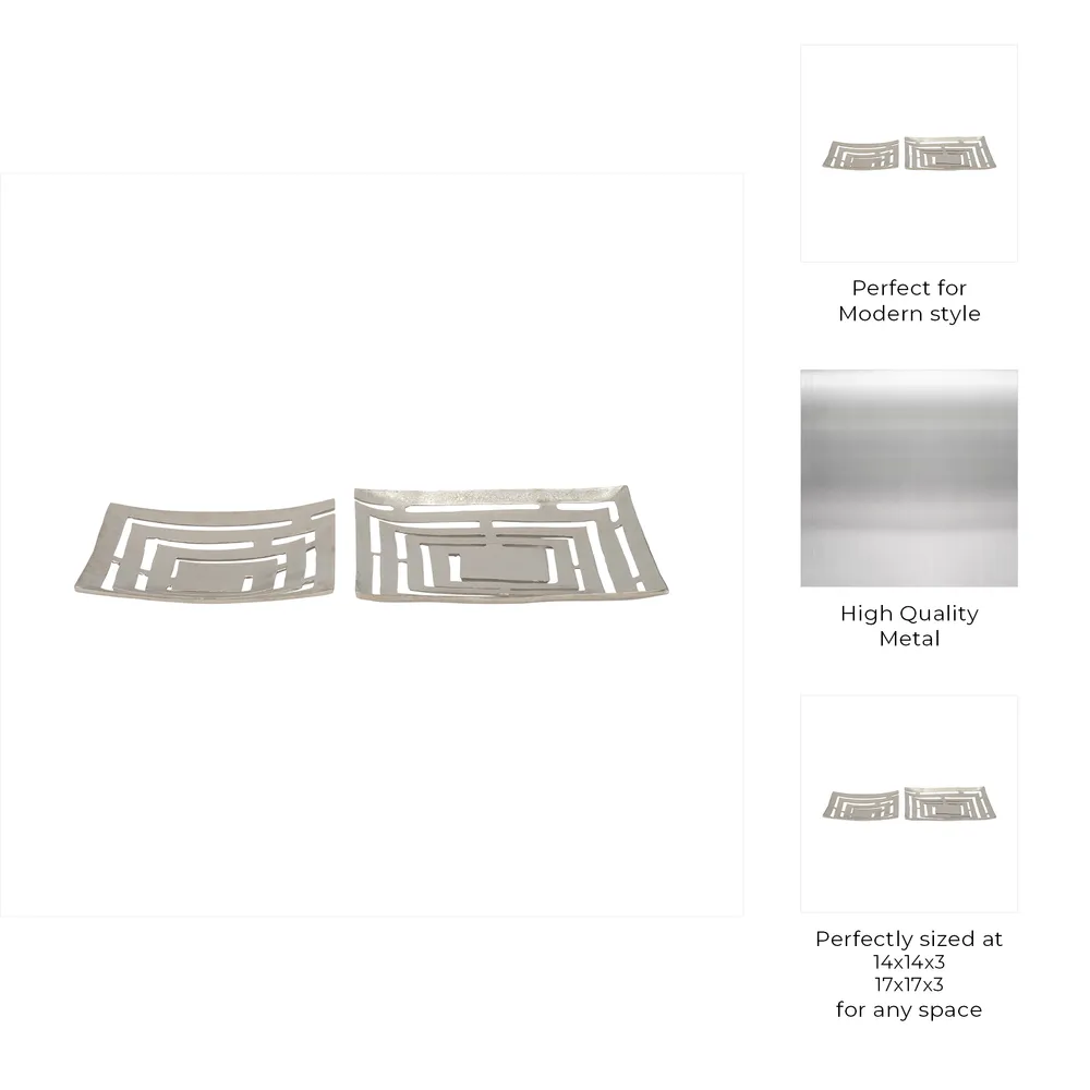 GRAHAMHAVEN SET OF 2 SILVER METAL 3 (IN)
