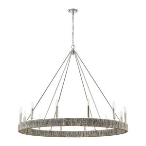 Abaca 48'' Wide 12-Light Chandelier - Polished Nickel 2