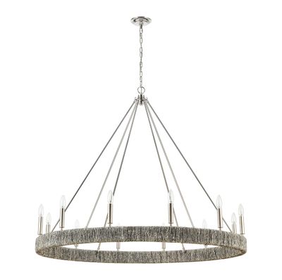 Abaca 48'' Wide 12-Light Chandelier - Polished Nickel