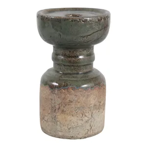 BARTONTON GREEN CANDLE HOLDER 7 (IN) 3