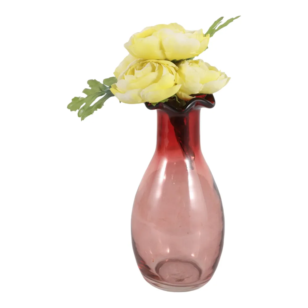 FOLEYWELL PINK GLASS VASE 7 (IN)