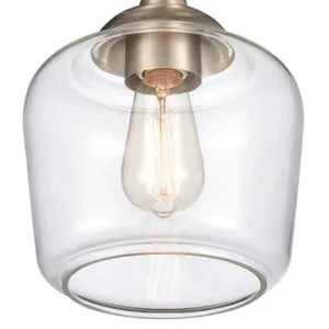 Agnes 8″ Wide 1-Light Semi Flush Mount - Satin Nickel 5