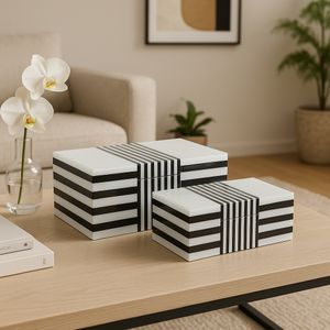 CAMDENVALE SET OF 2 BLACK BOXES 4 (IN) 2