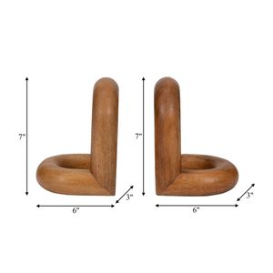 TRUEPORT SET OF 2 BROWN BOOKENDS 8 (IN) 8
