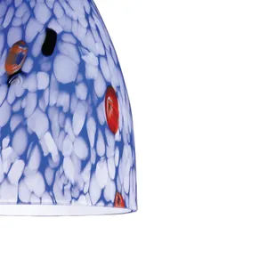 Classico 5'' Wide 1-Light Mini Pendant - Dark Rust with Starburst Blue Glass 4