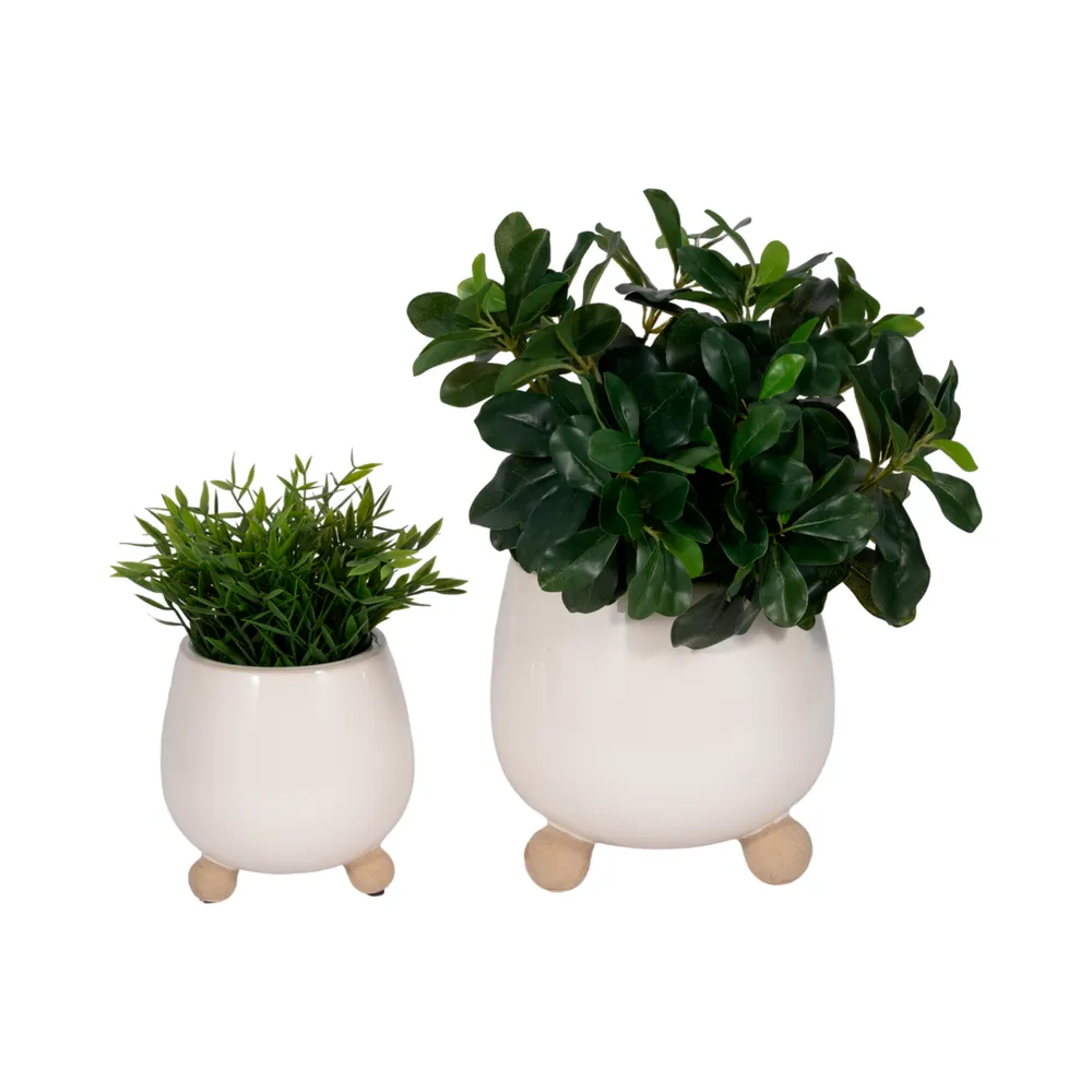 SUTTONOAK SET OF 2 IVORY PLANTER 8 (IN)