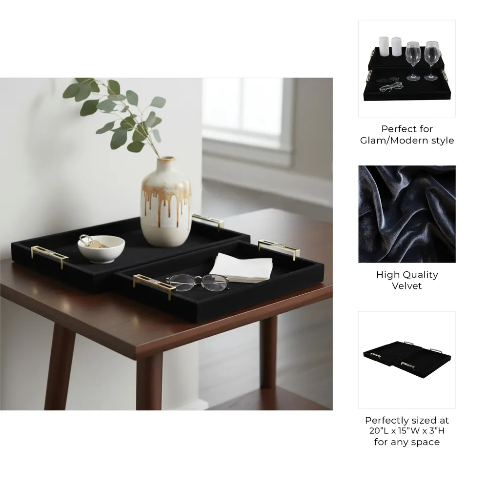 EASTONCREST SET OF 2 BLACK TRAY 3 (IN)