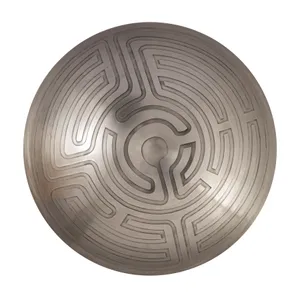 Maze Etched Centerpiece Bowl - Nickel 4