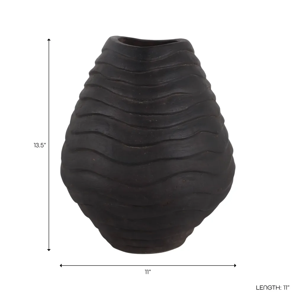 HAVENOAK BLACK VASE 14 (IN)