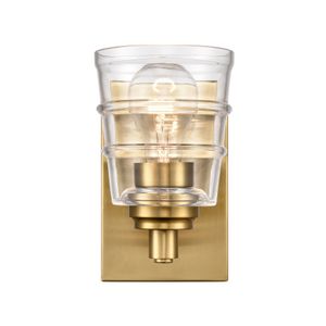 Pulsate 4.5'' Wide 1-Light Vanity Light - Satin Brass 1