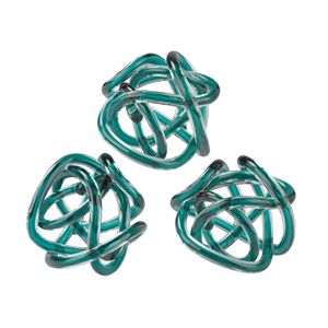 Glass Knot - Set of 3 Aqua 2