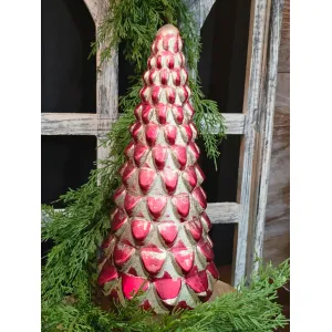 Vintage Red Glass Tree 6.5x6.5x15in 1