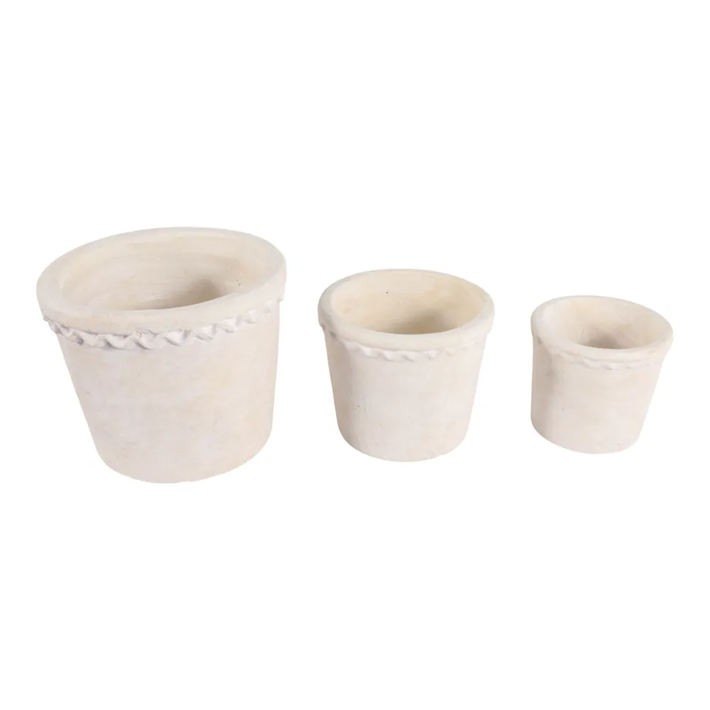 TATESIDE SET OF 3 BROWN PLANTER 8 (IN)