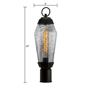 Lyrids 20'' High 1-Light Outdoor Post Light - Matte Black 2