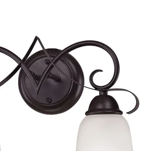 Brighton 11'' High 2-Light Vanity Light - Oil Rubbed Bronze with White Glass 3