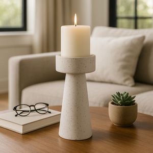 CARLIN WHITE CANDLE HOLDER 12 (IN) 11