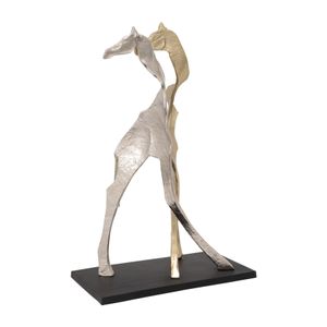 METAL, 26" GIRAFFE SISTERS, SILVER/GOLD 2