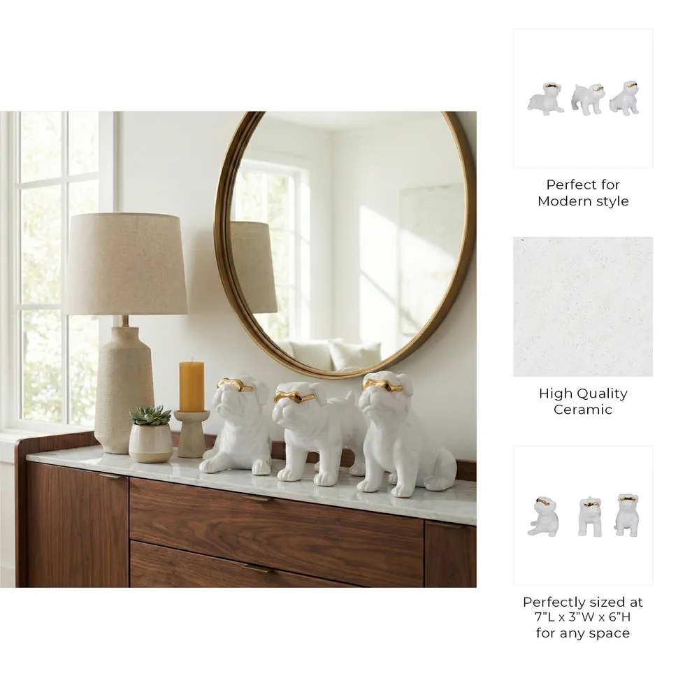 RIDERRUN SET OF 3 WHITE DECOR 6 (IN)