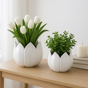 GENTRYWIND SET OF 2 WHITE PLANTER 10 (IN) 10