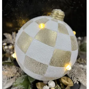 Large Checkered LED Resin Ornament 10in 1