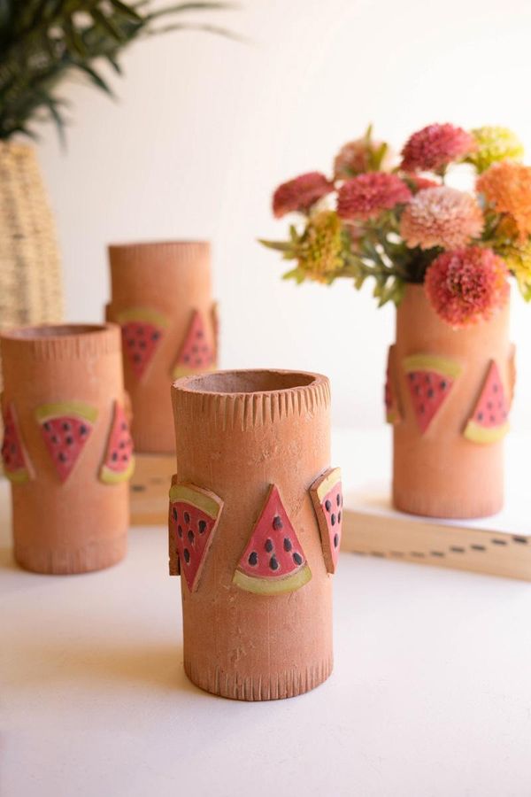 Clay Watermelon Container / Tall