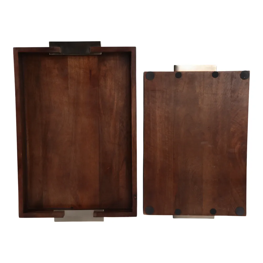 NEWTONSHAW SET OF 2 BROWN TRAY 3 (IN)