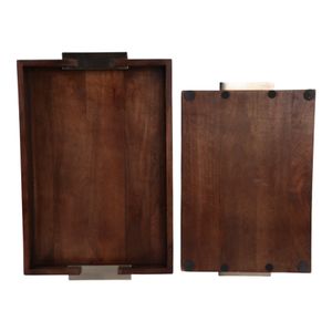 NEWTONSHAW SET OF 2 BROWN TRAY 3 (IN) 7