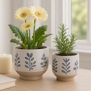DRYDENBROOK SET OF 2 BLUE PLANTER 8 (IN) 10