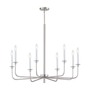 Lexington Green 38'' Wide 8-Light Chandelier - Brushed Nickel 1