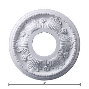 Acanthus 11'' Wide Medallion - White 2