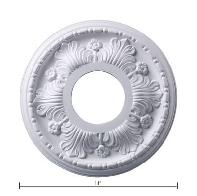 Acanthus 11″ Wide Medallion - White
