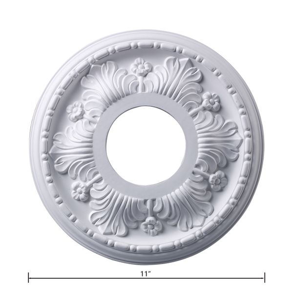Acanthus 11'' Wide Medallion - White
