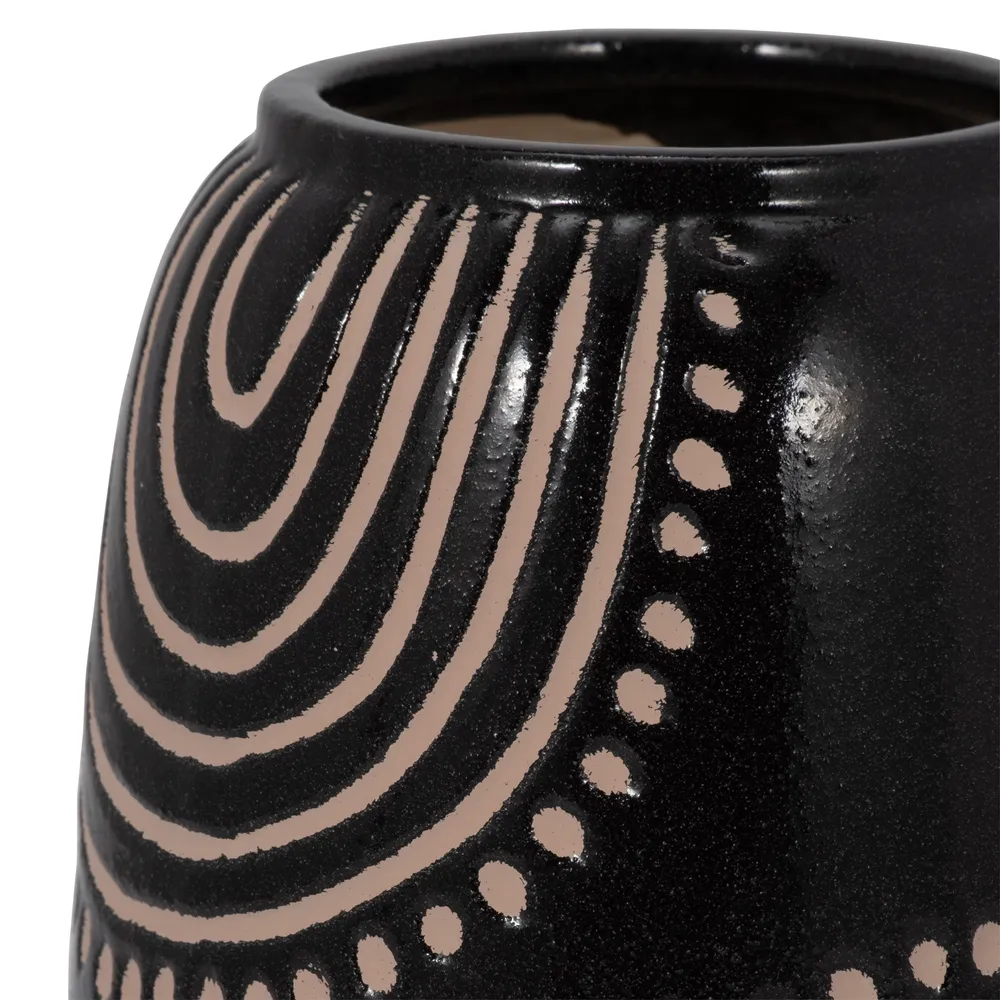 NORAMILL BLACK VASE 9 (IN)