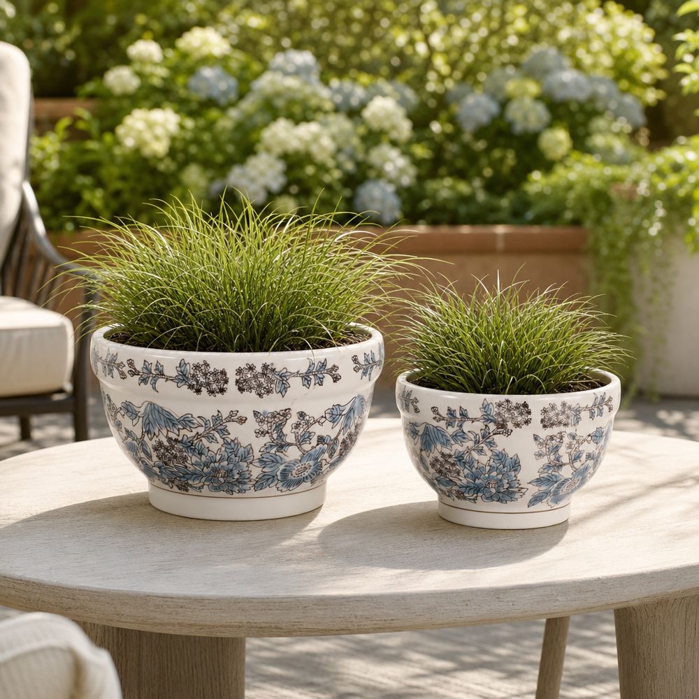 BONDVIEW SET OF 2 BLUE PLANTER 7 (IN)