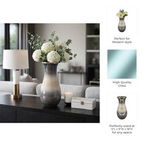WOODSONBROOK BROWN GLASS VASE 18 (IN) 9
