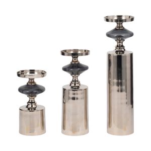 HAMPTONMILL SET OF 3 GRAY CANDLE HOLDER 17 (IN) 4