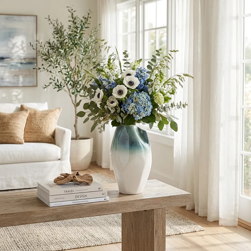 ALDERVALE WHITE VASE 14 (IN)