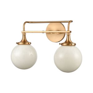 Beverly Hills 17'' Wide 2-Light Vanity Light - Satin Brass 2
