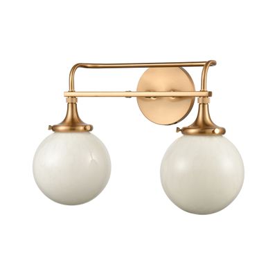 Beverly Hills 17″ Wide 2-Light Vanity Light - Satin Brass