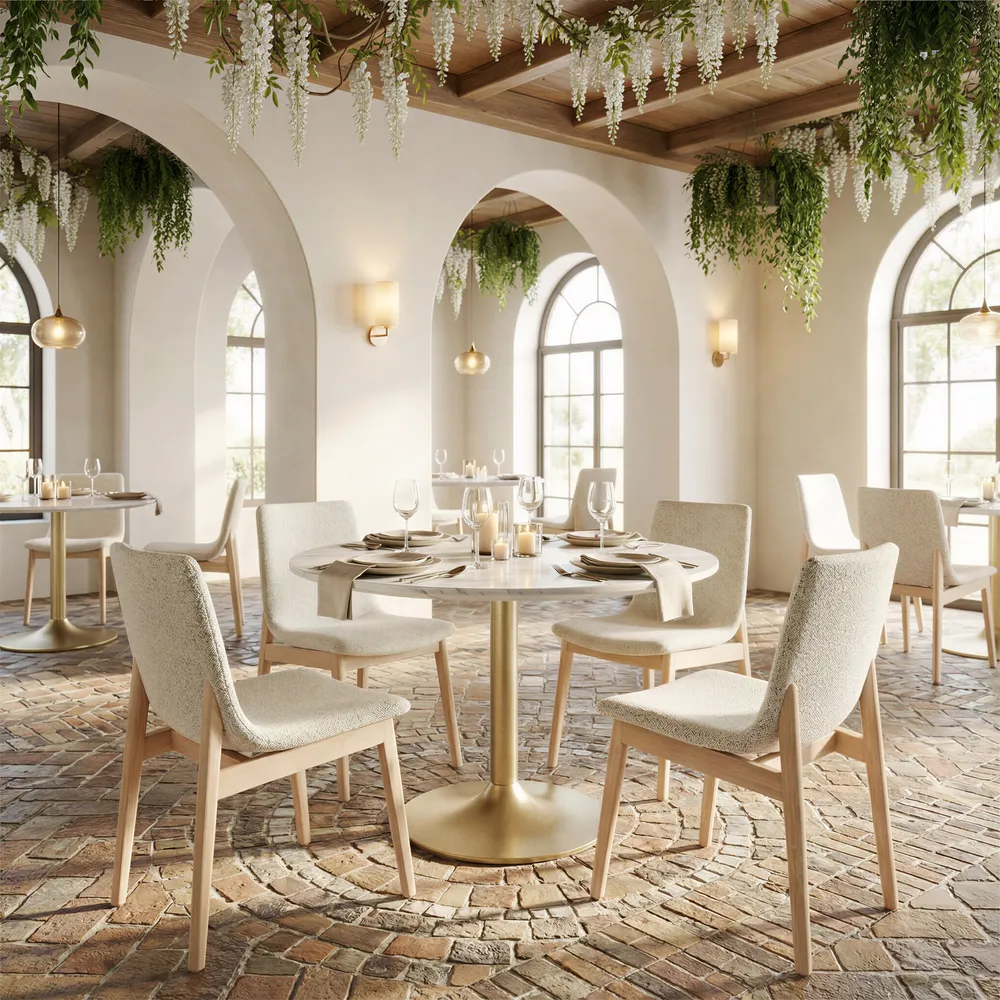 Ithaca Dining Table White & Gold