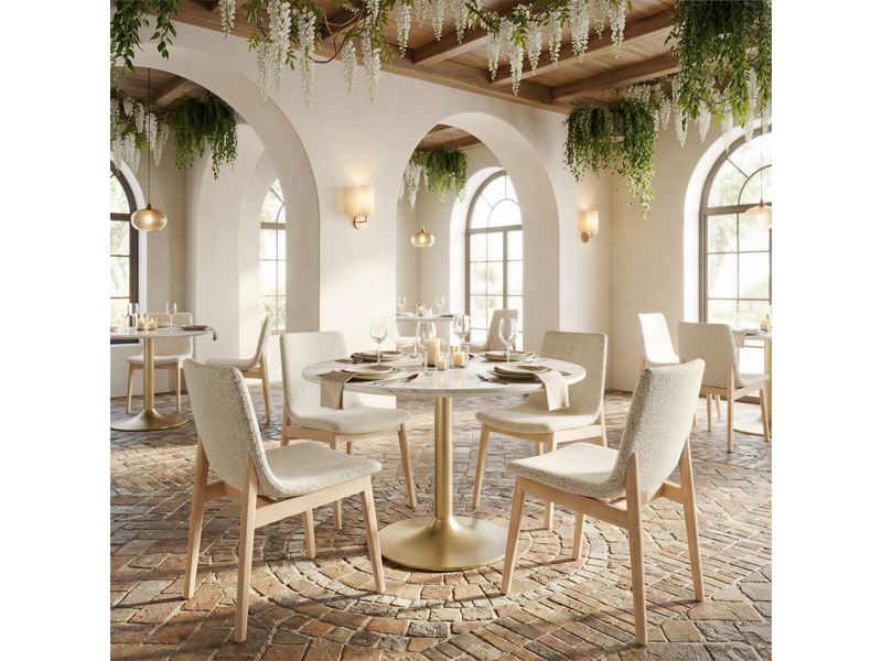 Ithaca Dining Table White & Gold 2
