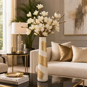 GREERWAY WHITE GLASS VASE 22 (IN) 2