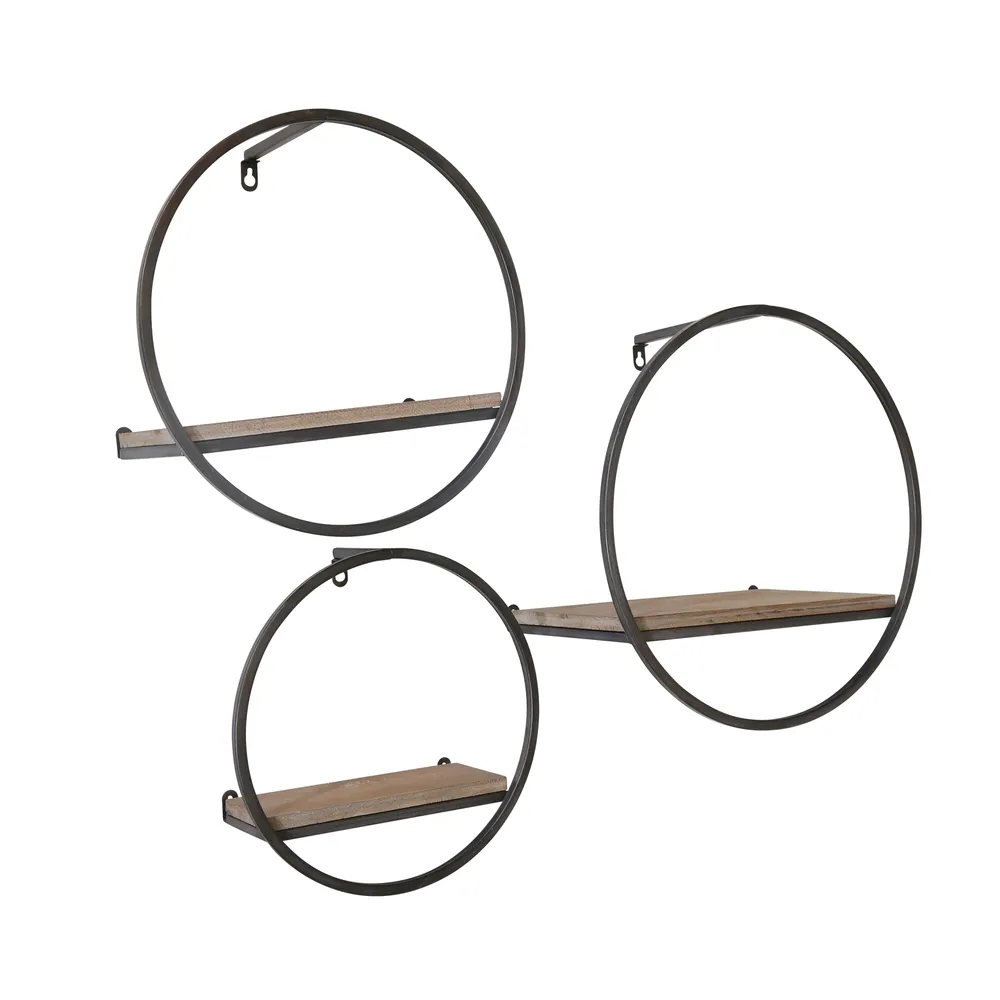 GAIGESTONE SET OF 3 BROWN WALL SHELF 8 (IN)