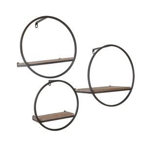 GAIGESTONE SET OF 3 BROWN WALL SHELF 8 (IN) 1