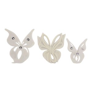 CLAYTONPARK SET OF 3 WHITE WALL SCULPTURES 15 (IN) 7