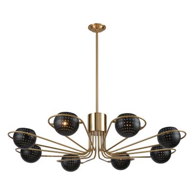 Scarab 47″ Wide 8-Light Chandelier - Satin Brass