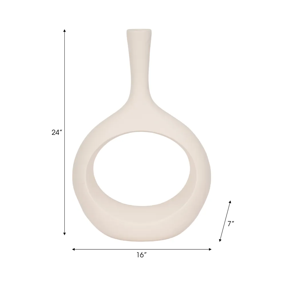 HALSEYOAK WHITE VASE 24 (IN)