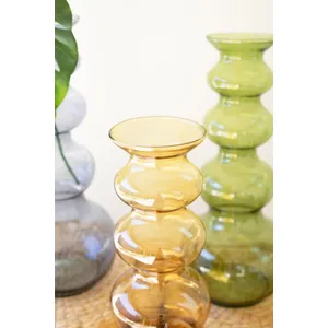 Large Glass Bubble Vase / Amber 4