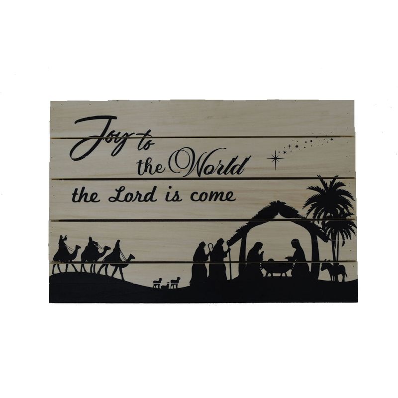 WOOD NATIVITY WALL PLAQUE